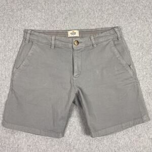 Marine Layer Shorts Mens 30 (Fits 32) Grey Cotton Twill Chino Short 7"